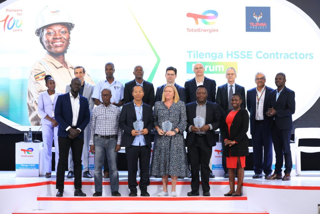 Joy, as Threeways Shipping Services (Group) Ltd, wins the Total Energies Health Safety Security (HSSE) Best Contractor award, medium risk category 2024.